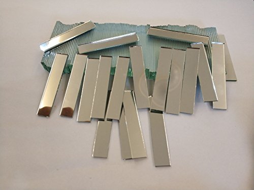 Product Cover RUIXUAN 3/8x2inch Small Glass Rectangle Craft Mirrors Bulk 120 Pieces Mosaic Tiles
