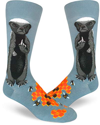 Product Cover ModSocks Men's Honey Badger Crew Socks in Slate Blue (Fits Most Men Shoe Size 8-13)