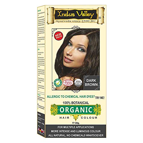 Product Cover Indus Valley 100% Botanical 100% Organic Dark Brown Natural Hair Dye For Sensitive Skin, Lactating women & For Allergy Sufferers- 120 gm