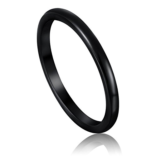 Product Cover SOMEN TUNGSTEN 2mm 4mm 6mm Black/White Ceramic Rings for Men Women Comfort Fit Engagement Wedding Band Size 4-12