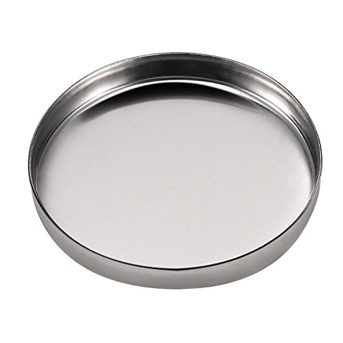 Product Cover Pangda 50 Pack Empty Round Metal Tin Palette Pans Cosmetic Eyeshadow Blush Lipstick Organizer Size 26 mm for Magnets Cosmetic Palettes