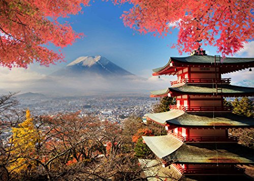 Product Cover MME 7x5Ft Japan Views Backdrop Fujiyama Kiyomizu Temple Background Fall Maple Leaf Video Props Photo GEME031