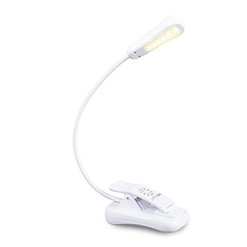 Product Cover LuminoLite BK-07 3000K Warm LED, Easy for Eyes, Clip, Car & Travel, Rechargeable Slim 2.1 oz Weight. Perfect for Bookworms Book Light for Reading in Bed, White
