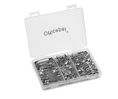 Product Cover Officepal Premium Quality 4-Size Pack of Safety Pins- Top 250-Count - Durable, Rust-Resistant Nickel Plated Steel Set- Best Sewing Accessories Kit for Baby Clothing, Crafts, Arts (4-Size in 1 No.002)