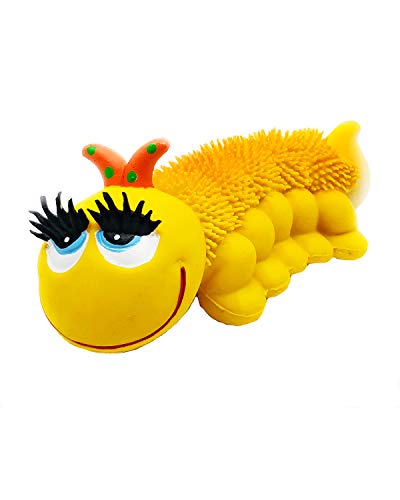 Product Cover Sensory Caterpillar Squeaky Dog Toys Natural Rubber (Latex) Lead-Free Chemical-Free Complies with Same Safety Standards as Children's Toys Soft Blind Dogs Puppies