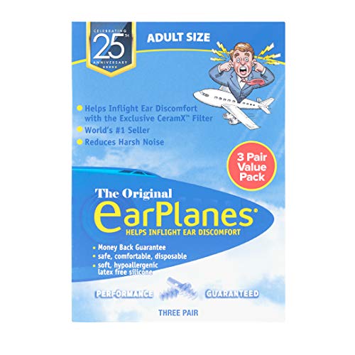 Product Cover New Super Soft Adult EarPlanes® Ear Plugs Airplane Travel Ear Protection 3 Pair