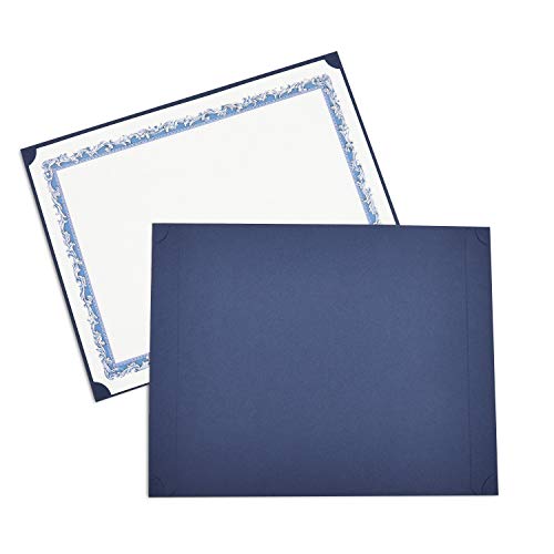 Product Cover Best Paper Greetings 24-Pack Certificate Holder - Diploma Holder, Single Sided Holder for Letter-Sized Award Certificates and Documents Display, navy, 11.2 x 8.8 Inches
