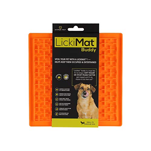 Product Cover Hyper Pet Lickimat Slow Feeder Dog Mat, Boredom Buster, Dog Anxiety Relief (Perfect for Dog Food, Dog Treats, Yogurt & Peanut Butter) [Fun Alternative to Slow Feed Dog Bowls] Variety of Colors & Sizes