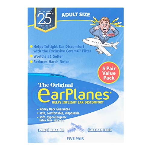 Product Cover New Super Soft Adult EarPlanes® Ear Plugs Airplane Travel Ear Protection 5 Pair