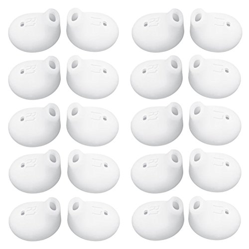 Product Cover 20 Pieces Samsung Earbud Covers Silicone Tips Replacement Ear Gels Buds for Samsung Galaxy Note 5/Note 7/S7/S6/S6 Edge Earbuds,White Color
