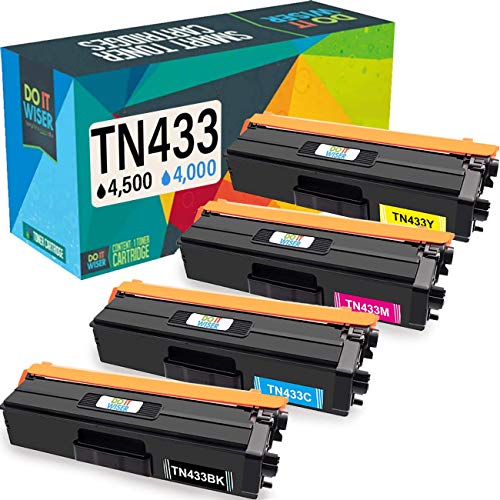 Product Cover Do it Wiser Compatible Toner Cartridge Replacement for TN433 TN-433 TN431 Brother MFC L8900CDW HL-L8360CDW L8260CDW MFC-L8610CDW L9570CDW HL-L9310CDW (4-Pack)