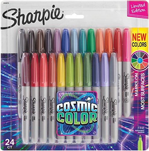 Product Cover Sharpie Permanent Markers, Fine Point, Cosmic Color, Limited Edition, 24 Count