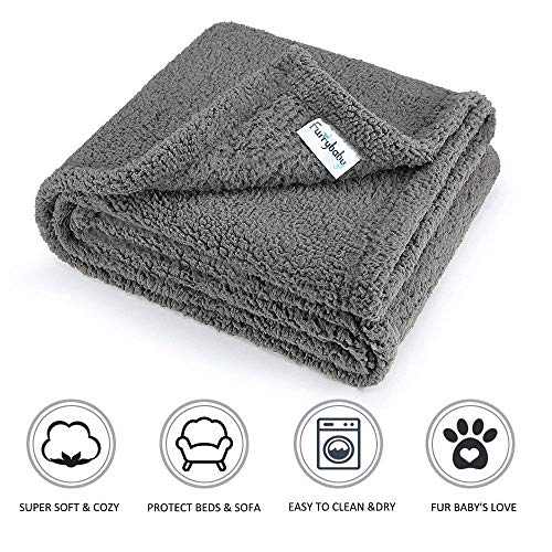 Product Cover furrybaby Premium Fluffy Fleece Dog Blanket, Soft and Warm Pet Throw for Dogs & Cats (Medium (3240