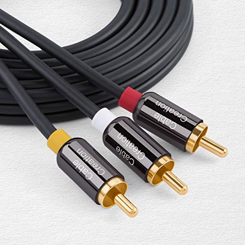 Product Cover 3RCA Cable,CableCreation Long 16ft 3RCA Male to 3RCA Male Video Audio Stereo Cable Gold-Plated Compatible with Set-Top Box,Speaker,Amplifier,DVD Player,5M