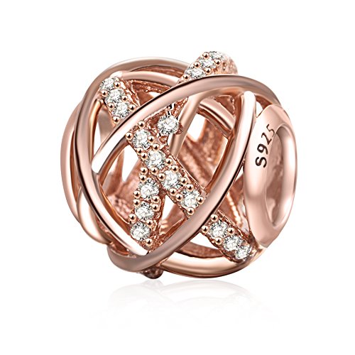 Product Cover SOUKISS Rose Gold Galaxy Charm Authentic 925 Sterling Silver Openwork Charms with Clear CZ for European Bracelet