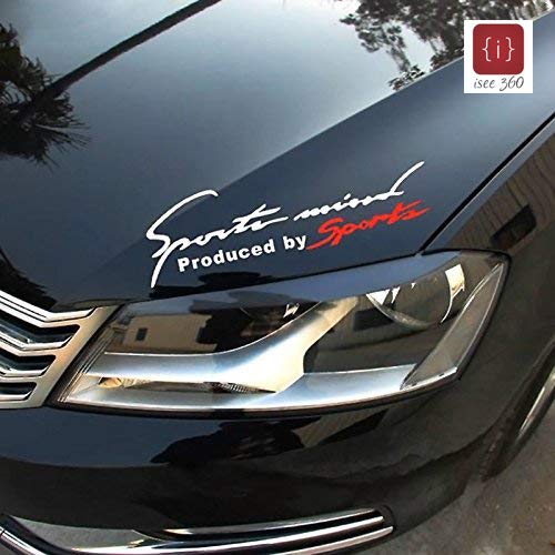 Product Cover ISEE 360 Racing Auto Hood Die Cut Water Resistance Bumper Sides Windows Car Sticker (29X9 cm)