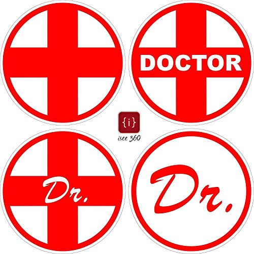 Product Cover ISEE 360 Universal Red Outer Vinyl Water Resistance Stickers for All Cars and Bikes -Set of 4