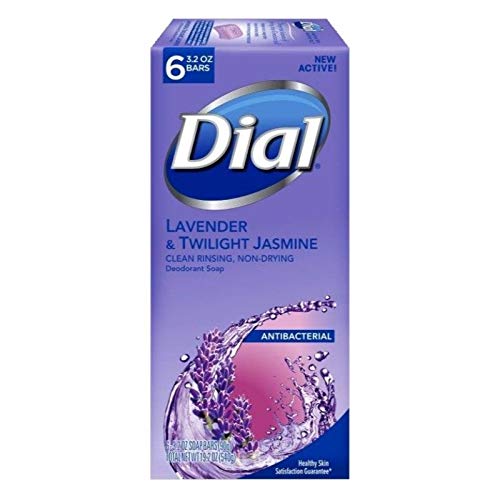 Product Cover Dial Antibacterial Deodorant Bar Soap, Lavender & Twilight Jasmine, 6 Bars - 3.2 Oz Each