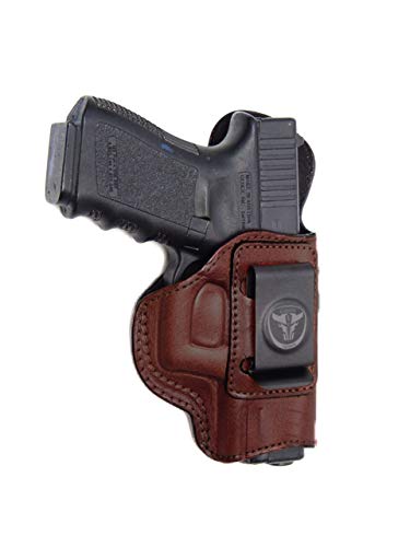 Product Cover Cardini Leather USA - Zorro Series Holster - Right Handed - Brown Leather - For  Sig Sauer P938 - Concealed Carry IWB with Clip