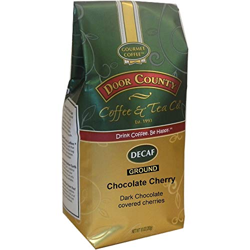 Product Cover Door County Coffee, Chocolate Cherry Decaf, Flavored Coffee, Medium Roast, Ground Coffee, 10 oz Bag