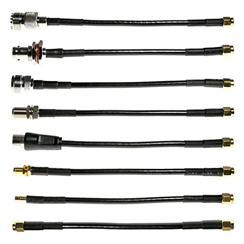 Product Cover NooElec SMA Cable Connectivity Kit - Set of 8 RF Adapter Cables for NESDR Smart (RTL-SDR), HackRF One and Other SMA Software Defined Radios. SMA, BNC, Type-F, Type-N, PL-259, PAL, MCX & RP-SMA.