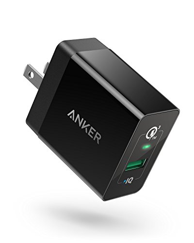 Product Cover Quick Charge 3.0, Anker 18W 3Amp USB Wall Charger (Quick Charge 2.0 Compatible) Powerport+ 1 for Galaxy S10/S9/S8/Edge/Plus, Note 8/7, LG G4, HTC One A9/M9, Nexus 9, iPhone, iPad and More