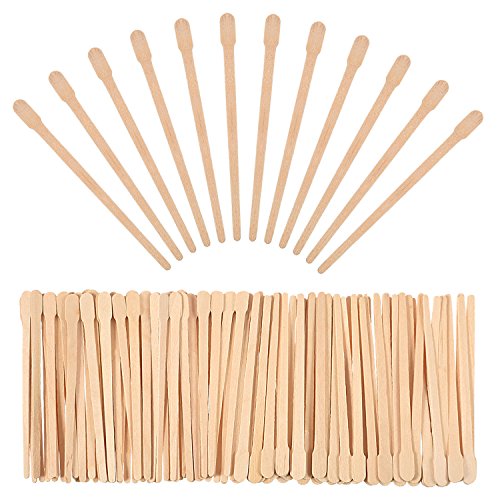 Product Cover Bememo 500 Pack Wax Spatulas Wood Craft Sticks Small for Hair Removal Eyebrow Wax Applicator Sticks