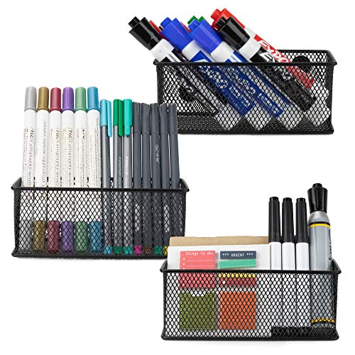 Product Cover Workablez Magnetic Locker Organizer Set of 3 - Mesh Pencil Holder Baskets with Extra Strong Magnets - Perfect Marker and Pen Storage Holds Securely Your Whiteboard and Locker Accessories