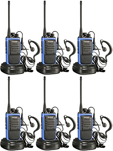 Product Cover Arcshell Rechargeable Long Range Two-Way Radios with Earpiece 6 Pack UHF 400-470Mhz Walkie Talkies Li-ion Battery and Charger Included