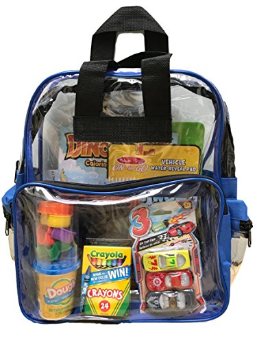 Product Cover BusyBags - Travel Activity Bag for Kids - Boys & Girls Bags - Hours of Quiet Activities - Clear Durable Backpack - Keep Kids Busy on Planes and Cars - Perfect for Your Toddler (Blue)