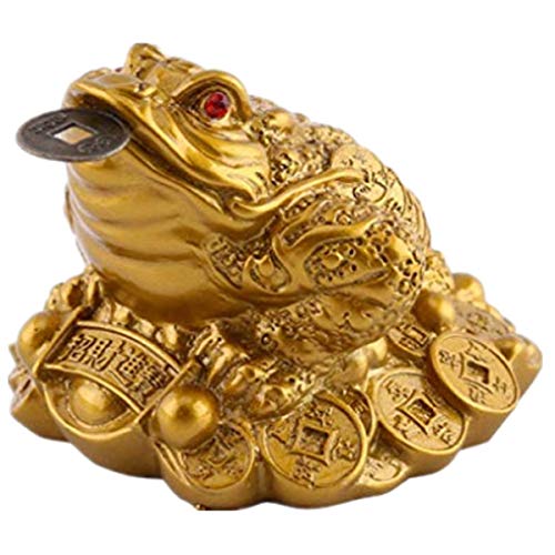 Product Cover DW Feng Shui Frog, Money Lucky Frog Coin Chinese Charm For Prosperity Home Decoration