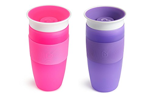 Product Cover Munchkin 14 oz Miracle 360° Sippy Cup -2 Pack-   Pink/Purple