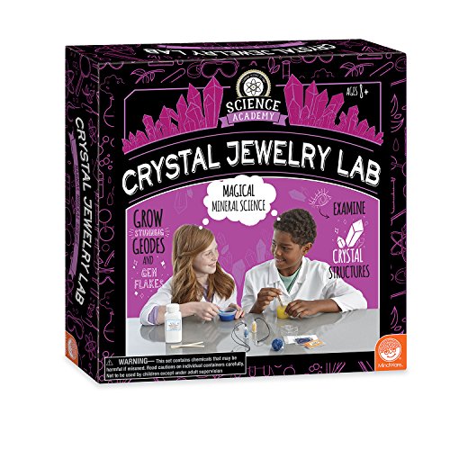 Product Cover MindWare Science Academy: Crystal Jewelry Lab, Kids Safely Grow Stunning geodes and gem Flakes