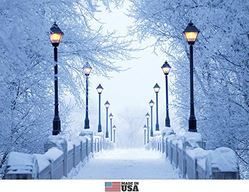 Product Cover Bridge Lights and Snow Christmas Cards Boxed Set of 12 Holiday Cards and 12 Envelopes. Made in USA.