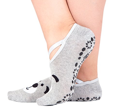 Product Cover Yoga Socks for Women Barre Sock Grip Non-Slip No-Skid Pilates Hospital Maternity (1-Pair Grey)