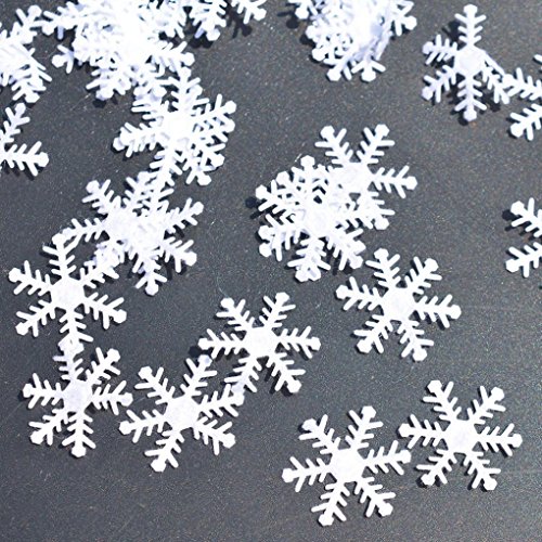 Product Cover WensLTD 100Pcs Snowflake Ornaments Christmas Tree Holiday Party Home Decor (B)