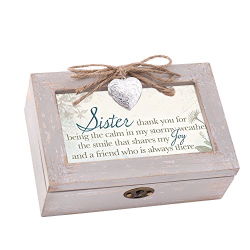 Product Cover Cottage Garden Sister The Calm in My Stormy Weather Natural Taupe Jewelry Music Box Plays You Light Up My Life