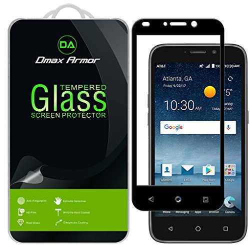 Product Cover [2-Pack] Dmax Armor for ZTE Maven 3 Screen Protector, (Full Screen Coverage) [Tempered Glass] Anti-Scratch, Anti-Fingerprint, Bubble Free, (Black)