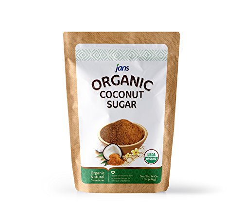 Product Cover Jans Organic Coconut Sugar 16 oz | Gluten-Free | Certified Organic & Non-GMO | Low Glycemic | Paleo & Vegan Friendly