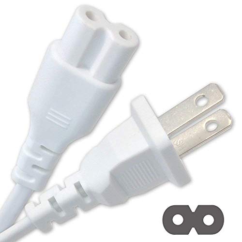 Product Cover Ipax 10 Ft Long White 2 Prongs AC Power Cord Cable Plug Compatible with for LG TCL Samsung UN75NU7100F-XZA UN55NU7300 UN65NU7300 UN60J6300 UN65J6300 UN75J6300 UN32J6300 UN50J6300 UN55J6300 Led HD TV
