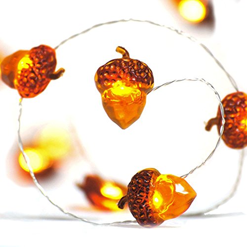 Product Cover BOHON LED String Lights 40 LEDs Acorn Lights String Battery Powered 10ft Fairy lights with Remote for Thanksgiving Autumn Bedroom Christmas Halloween Fall Tree Decoration