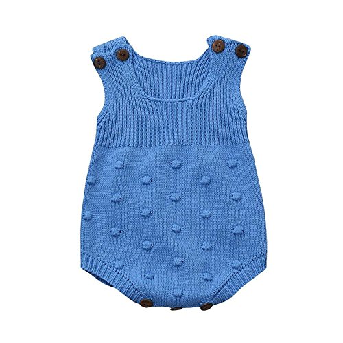 Product Cover Eiffel Direct Baby Girls Boys Knitted Striped Spot Romper Sleeveless Vest Jumpsuit Bodysuit