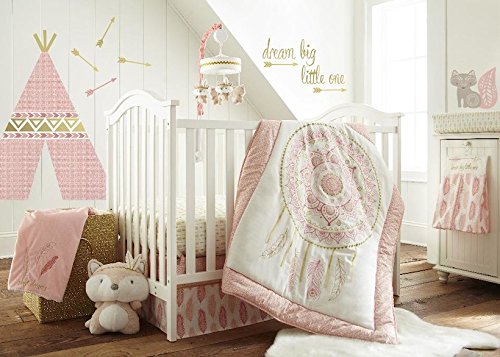 Product Cover Levtex Home Baby Little Feather 5Piece Crib Bedding Set, Coral