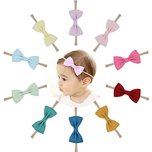 Product Cover Baby Nylon Headbands Hairbands Hair Bow Elastics for Baby Girls Newborn Infant (Super elastic-G)