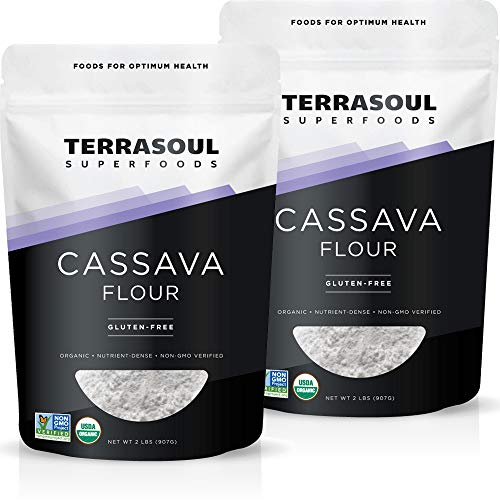 Product Cover Terrasoul Superfoods Organic Cassava Flour, 4 Lbs (2 Pack) - Tested Gluten-Free | Smooth Texture | Wheat Flour Substitute