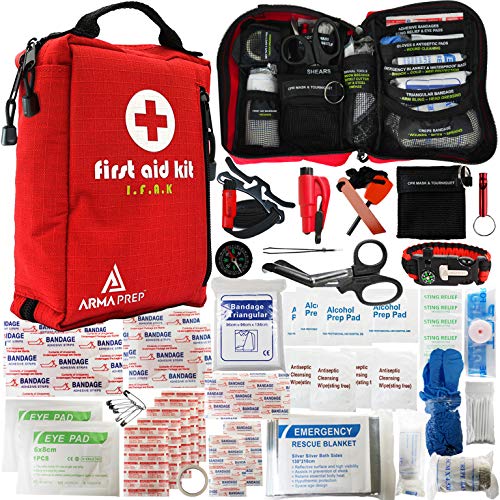 Product Cover ARMAPREP First Aid Kit - Compact IFAK with Rapid Response Labels, MOLLE, Tourniquet & Survival Tools - Small First Aid Kit for Car Vehicle Camping Hiking & Backpacking