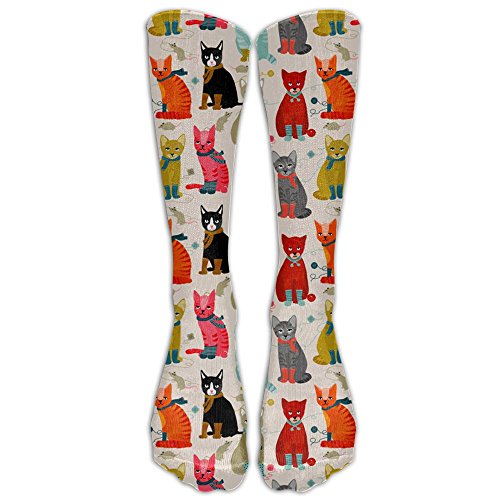 Product Cover FUNINDIY Cat Ladies Compression Socks Soccer Socks High Socks Long Socks for Running,Medical,Athletic,Edema,Diabetic,Varicose Veins,Travel,Pregnancy,Shin Splints,Nursing.