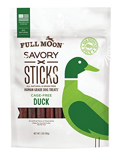 Product Cover Full Moon All Natural Dog Treats, Human Grade Duck Savory Sticks, 5 Ounce