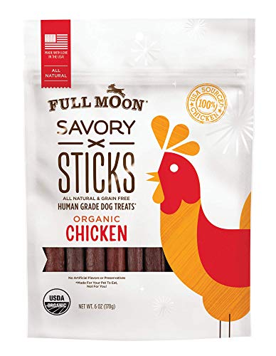 Product Cover Full Moon Organic Dog Treats, Human Grade Chicken Savory Sticks, 6 Ounce