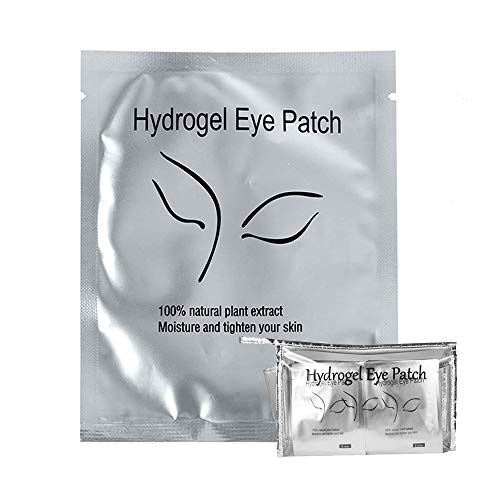 Product Cover 100 Pairs Under Eye Eyelash Extension Gel Patches Kit, Lint Free Eye Mask Pads Lash Extension Beauty Tool with Transparent Cosmetic Bag